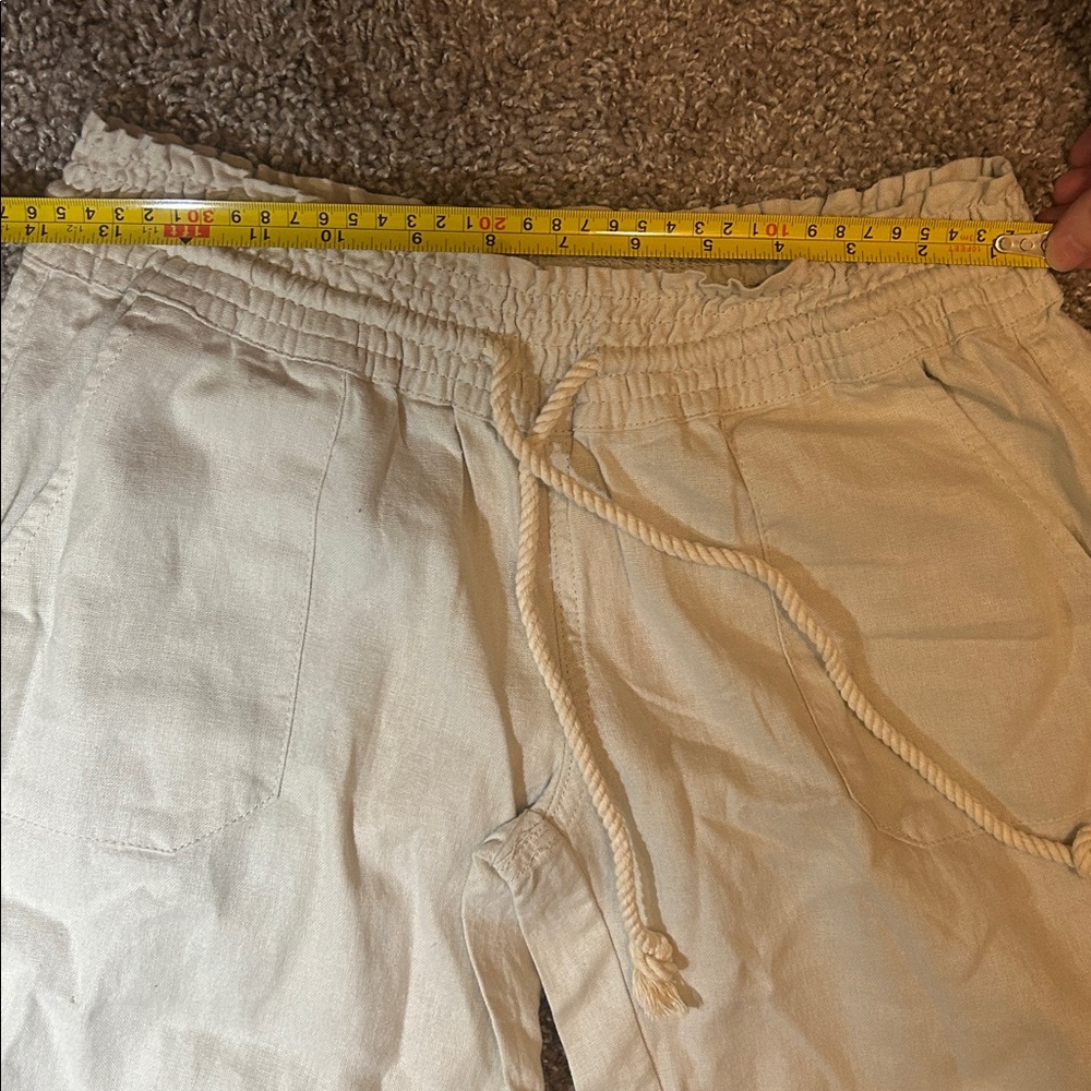 NWT Roxy Lightweight Drawstring Linen Pants - Cre… - image 11
